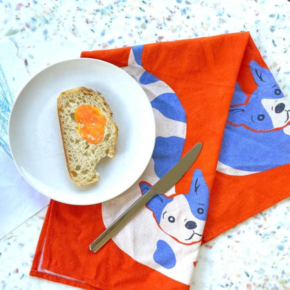 Supra Endura Terrier Orange and Blue Organic Cotton Tea Towel - Picture 3 of 5